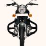 Allextreme EX9SL1B Heavy Duty Metal Leg Guard Front Bike Safety Crash Bar with Wrapped Black Rope Compatible for BS3, BS4 and BS6 Model Royal Enfield Bullet 350cc and 500cc (Black)
