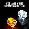 Allextreme EXBTI2BP Motorcycle Turn Signal LED Light Indicator Colorful Blinker Bike 7/8" Handle Bar End Plug Cap DRL Lamp (2 Pcs, Orange & White)