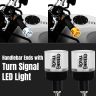 Allextreme EXBTI2BP Motorcycle Turn Signal LED Light Indicator Colorful Blinker Bike 7/8" Handle Bar End Plug Cap DRL Lamp (2 Pcs, Orange & White)
