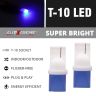 Allextreme EXT101B Universal T10 LED Parking Light Super Bright Interior Pilot License Plate Dome Indicator Lamp Bulb for Car Bike and Motorcycle (1W, Blue, 2 PCS)