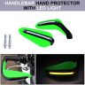 Allextreme EXHB22G 7/8" 22mm Motorcycle Hand Guard with LED Light Universal Bike Handle Protector Shield Handlebar Protection Gear (Green)