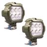 Allextreme EX6LM02 Waterproof 6 LED White Fog Light With Strobe Feature Heavy Duty Work Lamp for Motorcycle Bike Car and SUV (18W, White, 2 Pcs)