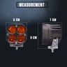 Allextreme EX40YF2 4 LED Fog Light Super Bright Spot Flood Beam Driving Lamp for Motorcycle Cars Bikes & SUV (40W, Amber Light, 2 Pcs)