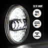 Allextreme EX7IYP1 75W Full Ring Round White LED Headlight 7 Inch Hi/Low Beam Angel Eye Lamp Compatible with Bullet/Harley Davidson/Jeep Wrangler (White & Yellow, Pack of 1)