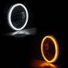 Allextreme EX7IYP1 75W Full Ring Round White LED Headlight 7 Inch Hi/Low Beam Angel Eye Lamp Compatible with Bullet/Harley Davidson/Jeep Wrangler (White & Yellow, Pack of 1)