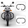 AllExtreme EXLGS4B Heavy Duty Stainless Steel Leg Guard with Black Coating Front Bike Safety Crash Bar Compatible for Reborn and Meteor (Black)