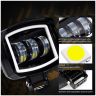 Allextreme EX3LFP2 3 LED Headlight Lamp Universal Waterproof Off Road Driving CREE LED Fog Light with Mounting Brackets for Bike, Jeep and Cars (30W, White, 2 Pcs)