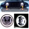 Allextreme EXI4LF2 4 Inch Full Ring Round White LED Fog Light Bumper with Hi/Low Beam Angel Eye Lamp Compatible with Jeep, Wrangler (40W, 2 Pcs)