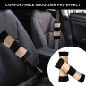 AllExtreme EXSCPB2 Seat Belt Shoulder Pad Cushions for Safety Plush & Comfortable Fabric Durable Adjustable Comfortable Driving Universal for Car, Camera, Bag (Beige & Black, 2 Pcs)