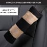 AllExtreme EXSCPB2 Seat Belt Shoulder Pad Cushions for Safety Plush & Comfortable Fabric Durable Adjustable Comfortable Driving Universal for Car, Camera, Bag (Beige & Black, 2 Pcs)