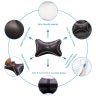 AllExtreme EXHRBL2 PU Leather Car Headrest Neck Head Pillow Cushions with Adjustable Straps for SUV Travel Seat (Black, 2 Pcs)