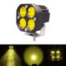 Allextreme Aluminium Ex40Yl1 4 Led Fog Light Super Bright Spot Flood Beam Driving Lamp For Motorcycle Cars Bikes & Suv (40W, Yellow Light, 1 Pc)