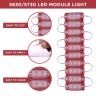 Allextreme EXMIL3R 3 LED Module Light Interior Exterior 12V 5730 Injection Decorative Lamp with Adhesive Backside for Car, Home & Decoration (10 Strips, Red)