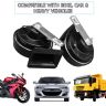 AllExtreme SHONTONE-B SHON Bike & Car Horns Super Loud Sound Air Siren (12V, Black, 2 Pcs)