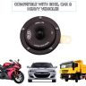 AllExtreme SH-100 SHON Bike & Car Horns Super Loud Sound Air Siren (12V, Black, 1 Pc)