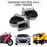 AllExtreme SHONTONE-C SHON CHROME Bike & Car Horns Super Loud Sound Air Siren (12V, Silver, 2 Pcs)