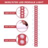 AllExtreme EXM1ILR 1 LED Module Light Interior Exterior 12V 5730 Injection Decorative Lamp with Adhesive Backside for Car, Home & Decoration (20 Strips, Red)