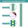 Allextreme EXMI1LG 1 LED Module Light Interior Exterior 12V 5730 Injection Decorative Lamp with Adhesive Backside for Car, Home & Decoration (20 Strips, Green)