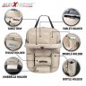 Allextreme EXFTCOA2 Universal PU Leather Auto Car Seat Back Organizer with Foldable Dining Table Tray, Multipocket Storage Tablet, Bottle and Tissue Paper Holder (Beige, 2Pcs)