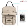 Allextreme EXFTCOA2 Universal PU Leather Auto Car Seat Back Organizer with Foldable Dining Table Tray, Multipocket Storage Tablet, Bottle and Tissue Paper Holder (Beige, 2Pcs)