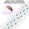 AllExtreme EX3MLIW 3 LED Module Light Interior Exterior 12V 5730 Injection Decorative Lamp with Adhesive Backside for Car, Home & Decoration (20 Strips, White)