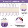AllExtreme EXTMLIW LED Module Light Interior Exterior 12V 5730 Injection Decorative Lamp with Adhesive Backside for Car, Home & Decoration (20 Strips, White)