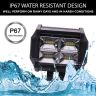 Allextreme EX16F4L1 16 LED Fog Light 4 Inch Flood LED Work Double Row White Light Waterproof Driving Lamp Universal for Car Motorcycle Bike (48W, 1 Pc)