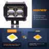 Allextreme EX16F4L1 16 LED Fog Light 4 Inch Flood LED Work Double Row White Light Waterproof Driving Lamp Universal for Car Motorcycle Bike (48W, 1 Pc)