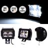 Allextreme EX16F4L1 16 LED Fog Light 4 Inch Flood LED Work Double Row White Light Waterproof Driving Lamp Universal for Car Motorcycle Bike (48W, 1 Pc)