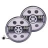 Allextreme EX7WH10 7 Inch Full Ring Round White LED Headlight with Hi/Low Beam Multicolor Angel Eye Lamp (75W, Pack of 2)