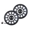 Allextreme EX7WH12 7 Inch Full Ring Round White LED Headlight with Hi/Low Beam White & Yellow Angel Eye Lamp (75W, Pack of 2)
