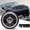 Allextreme EX7WH04 75W Round White LED Headlight with Hi/Low Beam White & Yellow Angel Eye Lamp 7-Inch Full Ring Light Compatible with Bullet Harley Davidson Jeep Wrangler- (Pack of 2)