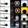 Allextreme EX7WH08 7 Inch Full Ring Round LED Headlight with Hi/Low Beam White & Yellow Angel Eye Lamp Compatible with Bullet, Harley Davidson Jeep Wrangler (75W, Pack of 2)