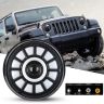 Allextreme EX7WH11 75W LED Headlight with Hi/Low Beam Angel Eye Lamp 7-inch Full Ring Compatible with Bullet Jeep (Pack of 1, White & Yellow)