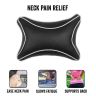 Allextreme EXNP008 PU Leather Car Neck Rest Pillows Headrest Cushions Set for all Cars Travel Seat (2 PCS) (Model 6, Black & White)