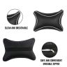 Allextreme EXNP008 PU Leather Car Neck Rest Pillows Headrest Cushions Set for all Cars Travel Seat (2 PCS) (Model 6, Black & White)