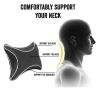 Allextreme EXNP008 PU Leather Car Neck Rest Pillows Headrest Cushions Set for all Cars Travel Seat (2 PCS) (Model 6, Black & White)