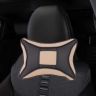 Allextreme EXNP001PU Leather Car Neck Rest Pillows Headrest Cushions Set for all Cars Travel Seat (2 PCS) (Model 1, Random Color)