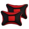 Allextreme EXNP005 PU Leather Car Neck Rest Pillows Headrest Cushions Set for all Cars Travel Seat (2 PCS) (Model 4, Random Color)