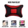 Allextreme EXNP005 PU Leather Car Neck Rest Pillows Headrest Cushions Set for all Cars Travel Seat (2 PCS) (Model 4, Random Color)