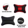 Allextreme EXNP005 PU Leather Car Neck Rest Pillows Headrest Cushions Set for all Cars Travel Seat (2 PCS) (Model 4, Random Color)