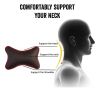 AllExtreme EXNP009 PU Leather Car Neck Rest Pillows Headrest Cushions Set for all Cars Travel Seat (4 PCS)