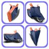 Allextreme L-7011 Full Bike Body Cover Water Resistant Dustproof Rustproof UV Protection Cover Compatible for Pulsar above 180cc and Upto Royal Enfield Bullet Size (Navy Blue & Orange, Large)