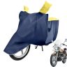 Allextreme XL-7016 Full Bike Body Cover Water Resistant Dustproof Rustproof UV Protection Cover Compatible for Royal Enfield Bullet Avenger Karishma and above Size (Navy Blue & Yellow, X-Large)