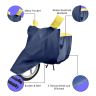 Allextreme XL-7016 Full Bike Body Cover Water Resistant Dustproof Rustproof UV Protection Cover Compatible for Royal Enfield Bullet Avenger Karishma and above Size (Navy Blue & Yellow, X-Large)