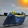 Allextreme XL-7016 Full Bike Body Cover Water Resistant Dustproof Rustproof UV Protection Cover Compatible for Royal Enfield Bullet Avenger Karishma and above Size (Navy Blue & Yellow, X-Large)