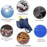 Allextreme XL-7016 Full Bike Body Cover Water Resistant Dustproof Rustproof UV Protection Cover Compatible for Royal Enfield Bullet Avenger Karishma and above Size (Navy Blue & Yellow, X-Large)