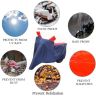 Allextreme L-7012 Full Bike Body Cover Water Resistant Dustproof Rustproof UV Protection Cover Compatible for Pulsar above 180cc and Upto Royal Enfield Bullet Size (Navy Blue & Red, Large)