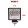 AllExtreme EX126W2 42 LED Fog Light Waterproof Square Led Flood Lamp Offroad Driving Work Light for Bikes Cars and Motorcycle (126W, White Light, 2 Pcs)