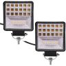 Allextreme EX126Y2 42 LED Fog Light Waterproof Square Led Flood Lamp Offroad Driving Work Light for Bikes Cars and Motorcycle (126W, Yellow & White Light, 2 Pcs)